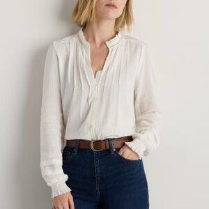 Quince Organic Textured Cotton Peasant Blouse – XL, NWT